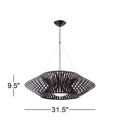 Possini Euro Design Planet Black Large Pendant Light 31 1/2" Wide Mid Century Modern White Glass For Dining Room House Foyer Kitchen Island Entryway 6 Possini Euro Design Planet Black Large Pendant Light 31 1/2" Wide Mid Century Modern White Glass For Dining Room House Foyer Kitchen Island Entryway - Image 6