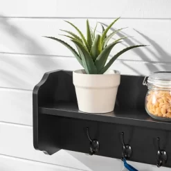 25" X 9" Entryway Floating Utility Wall Shelf With Hooks Black - Danya B. -Home Decoration Store GUEST 01249f0e c1c2 46bd bd8d 1b64a78cc24f
