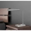 17.5" Metal LED Desk Lamp With Wireless Charging Brushed Steel (Includes LED Light Bulb) - Cal Lighting