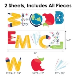 Big Dot Of Happiness Back To School - Peel And Stick First Day Of School Classroom Decorations Large Banner Wall Decals - Welcome Back -Home Decoration Store GUEST 018e810d 6649 438d 86be 8a037569efb8