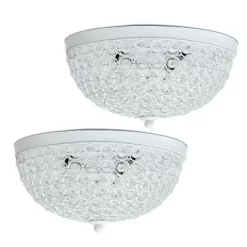 2pk 2-Light Crystal Glam Ceiling Flush Mount Pendants White - Lalia Home -Home Decoration Store GUEST 019c8a56 7e80 4eb7 a97c c3ff61e21db5