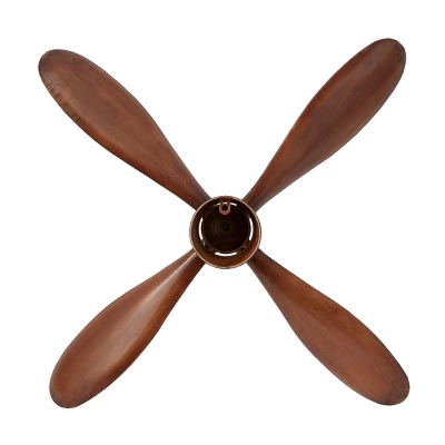 32" X 32" Metal Airplane Propeller 4 Blade Wall Decor With Aviation Detailing Brown - Olivia & May 2 32" X 32" Metal Airplane Propeller 4 Blade Wall Decor With Aviation Detailing Brown - Olivia & May - Image 2