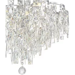 Vienna Full Spectrum Villette Chrome Chandelier 27 1/2" Wide Modern Cascade Crystal 6-Light LED Fixture For Dining Room Foyer Kitchen Island Entryway -Home Decoration Store GUEST 01b95370 363d 4415 ad88 3f66ab9b1e29