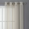 Kate Aurora 2 Piece Metallic Shimmer Chic Striped Flax Styled Sheer Grommet Top Curtains