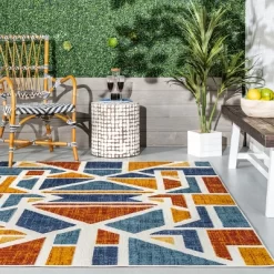 NuLOOM Alexia Contemporary Geometric Indoor/Outdoor Patio Area Rug -Home Decoration Store GUEST 0526ebc3 3766 4f4e 99b2 8c8543734a39