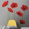 Poppies At Play Peel And Stick Giant Wall Decals Red - ROOMMATES