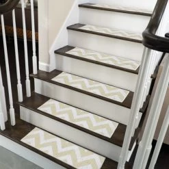 SussexHome Traverse Design Cotton Anti-Slip Stair Treads, 9” X 28“ -Home Decoration Store GUEST 06a4f529 59bd 48ac 98d1 e0593c48ba37