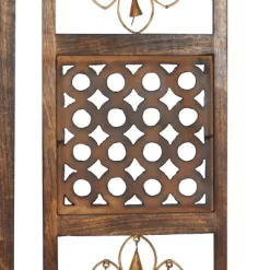 Wood Geometric Intricately Carved Wall Decor With Bells Set Of 3 Brown - Olivia & May -Home Decoration Store GUEST 06aeb405 f072 4742 9280 e34e706b54f0