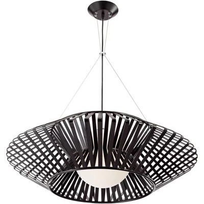 Possini Euro Design Planet Black Large Pendant Light 31 1/2" Wide Mid Century Modern White Glass For Dining Room House Foyer Kitchen Island Entryway 5 Possini Euro Design Planet Black Large Pendant Light 31 1/2" Wide Mid Century Modern White Glass For Dining Room House Foyer Kitchen Island Entryway - Image 5