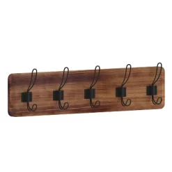 Emma And Oliver Rustic Wall Hanging Storage Rack With 5 Hooks For Entryway, Kitchen, Bathroom And More -Home Decoration Store GUEST 073de020 e89a 4662 9ecd 816f8d080523