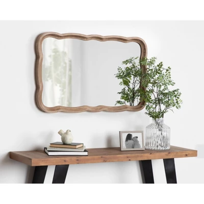 24" X 38" Hatherleigh Scallop Wood Wall Mirror Rustic Brown - Kate And Laurel 4 24" X 38" Hatherleigh Scallop Wood Wall Mirror Rustic Brown - Kate And Laurel - Image 4