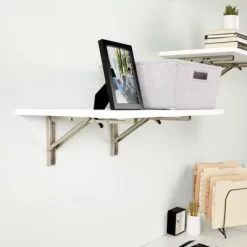 Built Industrial 2 Pack Folding L Wall Shelf Bracket, 16 Inch Collapsible Hardware With Locking Hinge For Garage Shelves, Holds 160lbs -Home Decoration Store GUEST 087226fe f360 4f79 ba91 718196bae69a