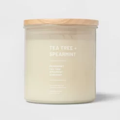 Glass Jar Tea Tree And Spearmint Candle Beige - Threshold™ -Home Decoration Store GUEST 08840a6f eb81 4eba bdb2 82fa19c57c5b