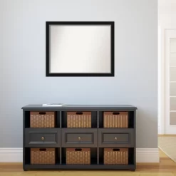 31" X 25" Non-Beveled Eva Black Silver Narrow Wall Mirror - Amanti Art -Home Decoration Store GUEST 08d0f634 f8fb 4693 a298 e034f4ff3819