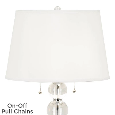 Vienna Full Spectrum Modern Table Lamp 26 1/2" High With USB Dimmer Stacked Crystal Spheres White Drum Shade For Bedroom Living Room Desk Bedside 3 Vienna Full Spectrum Modern Table Lamp 26 1/2" High With USB Dimmer Stacked Crystal Spheres White Drum Shade For Bedroom Living Room Desk Bedside - Image 3