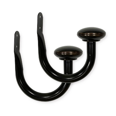 Set Of 2 (2.7"x6.5") Steel Curtain Holdbacks - Lumi Home Furnishings 2 Set Of 2 (2.7"x6.5") Steel Curtain Holdbacks - Lumi Home Furnishings - Image 2