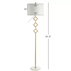 61.5" Metal Diamante Modern Gilt Floor Lamp (Includes LED Light Bulb) Gold - JONATHAN Y -Home Decoration Store GUEST 09a7b053 2093 4b72 92d9 6130ed7fc811