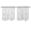 Habitat Limoges Sheer Rod Pocket Floral Lace Design Curtain Tiers For Any Room Soft Selvedge Sides Pair White