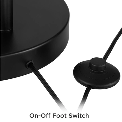 360 Lighting Cora Modern Arc Floor Lamp With Riser 76 1/2" Tall Black Metal White Linen Drum Shade For Living Room Reading Bedroom Office House Home 3 360 Lighting Cora Modern Arc Floor Lamp With Riser 76 1/2" Tall Black Metal White Linen Drum Shade For Living Room Reading Bedroom Office House Home - Image 3