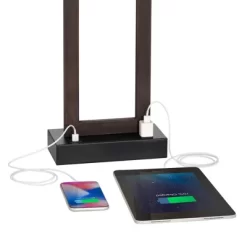 360 Lighting Todd Modern Table Lamps 30" Tall Set Of 2 Bronze With USB And AC Power Outlet In Base Oatmeal Shade For Bedroom Living Room Bedside Desk -Home Decoration Store GUEST 0ac4e8f0 9804 47ad b716 015366bb144a