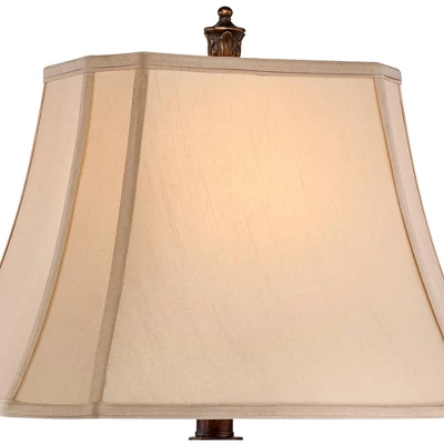 Barnes And Ivy Traditional Table Lamps 32.5" Tall Set Of 2 Bronze Curling Leaves Tan Rectangular Shade For Living Room Family Bedroom Bedside 2 Barnes And Ivy Traditional Table Lamps 32.5" Tall Set Of 2 Bronze Curling Leaves Tan Rectangular Shade For Living Room Family Bedroom Bedside - Image 2