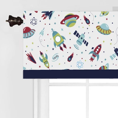 Bacati - Space Multicolor Boys Cotton Window Valance 5 Bacati - Space Multicolor Boys Cotton Window Valance - Image 5