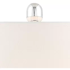 360 Lighting Sergio Modern Table Lamps Set Of 2 With Round Risers 24 1/2" High USB Port Acrylic White Drum Shade For Bedroom Living Room Desk House