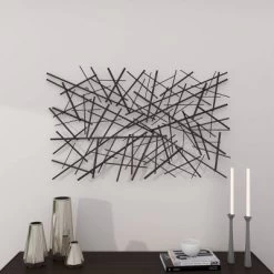 Metal Geometric Overlapping Lines Wall Decor Dark Gray - Olivia & May -Home Decoration Store GUEST 0c1b92c1 ea91 481d bc1b 7de8dcacdcc9