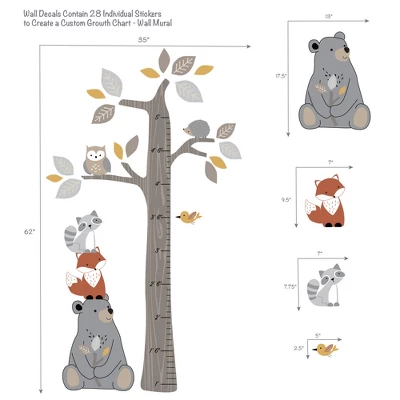Lambs & Ivy Woodland Forest Tree With Animals Kids Growth Chart Wall Decals 2 Lambs & Ivy Woodland Forest Tree With Animals Kids Growth Chart Wall Decals - Image 2