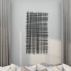 Metal Geometric Overlapping Lines Cross Hatch Wall Decor Black - Olivia & May -Home Decoration Store GUEST 0cfd3009 b5d1 43f2 962c 551d4ae95062