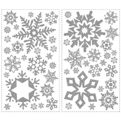 Glitter Snowflakes Peel And Stick Wall Decal Gray - RoomMates 2 Glitter Snowflakes Peel And Stick Wall Decal Gray - RoomMates - Image 2
