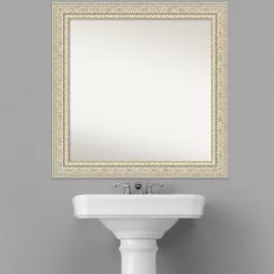 32" X 32" Non-Beveled Fair Baroque Wood Bathroom Wall Mirror Cream - Amanti Art -Home Decoration Store GUEST 0f13aecd 4537 44b5 98f7 b41422d06dc4