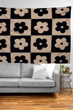 MariaMariaCreative Bloom Check Tan Tapestry - Society6