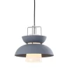 11" Metal Paul Farmhouse Pendant (Includes Energy Efficient Light Bulb) Gray - JONATHAN Y