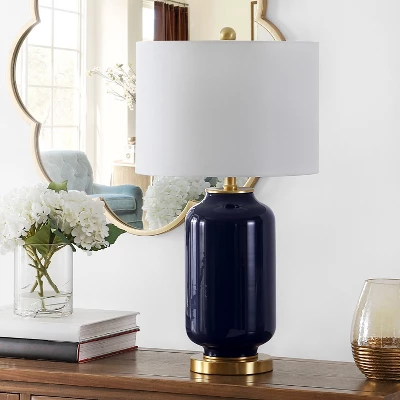 Amaia Glass Table Lamp - Navy - Safavieh 1 Amaia Glass Table Lamp - Navy - Safavieh