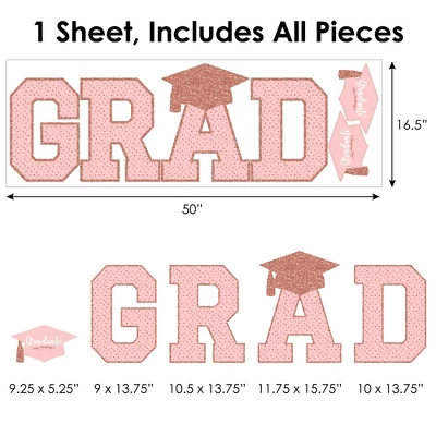 Big Dot Of Happiness Rose Gold Graduation Party Decor - Vinyl Wall Decals - Grad 5 Big Dot Of Happiness Rose Gold Graduation Party Decor - Vinyl Wall Decals - Grad - Image 5