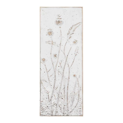 Set Of 2 Metal Decorative Wall Décor With Flowers White - Storied Home 7 Set Of 2 Metal Decorative Wall Décor With Flowers White - Storied Home - Image 7