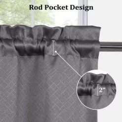 Trinity Room Darkening Linen Textured Blackout Cafe Curtains