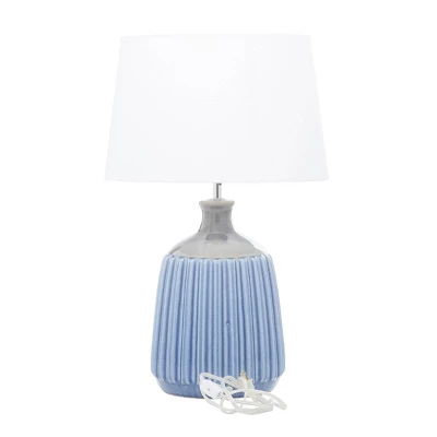 Coastal Ceramic Table Lamp Blue - Olivia & May 6 Coastal Ceramic Table Lamp Blue - Olivia & May - Image 6