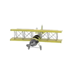 Metal Airplane Wall Decor With Chain Hanger Yellow - Olivia & May -Home Decoration Store GUEST 14e51827 06c0 4094 9786 7451e7f7db90