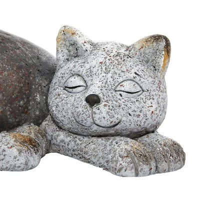 7" Magnesium Oxide Country Cats Garden Sculpture Gray - Olivia & May 3 7" Magnesium Oxide Country Cats Garden Sculpture Gray - Olivia & May - Image 3