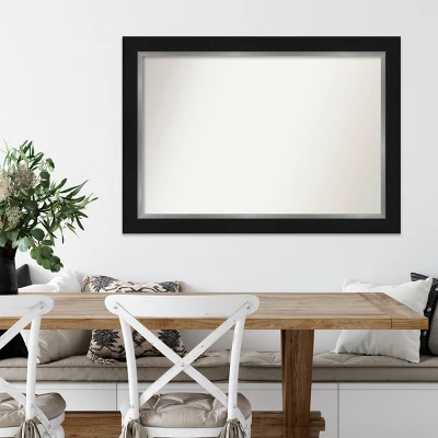 42" X 30" Non-Beveled Eva Black Silver Wall Mirror - Amanti Art 6 42" X 30" Non-Beveled Eva Black Silver Wall Mirror - Amanti Art - Image 6