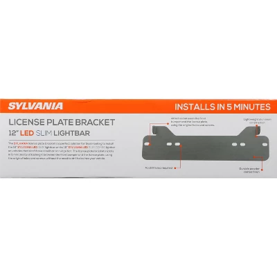 SYLVANIA - License Plate Bracket For LED Off Road Light Bar - Easy To Install, Lightweight Aluminum, Durable Powder Coated Finish, No Drilling Required - SLIM12INBKT.BX (1PC) 3 SYLVANIA - License Plate Bracket For LED Off Road Light Bar - Easy To Install, Lightweight Aluminum, Durable Powder Coated Finish, No Drilling Required - SLIM12INBKT.BX (1PC) - Image 3