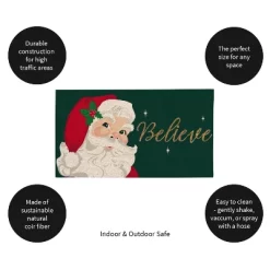 Evergreen Santa Believe Indoor Outdoor Natural Coir Doormat 1'4"x2'4" Green -Home Decoration Store GUEST 166c344f c521 41b0 896a 8b07538b094c