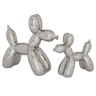 Set Of 2 Ceramic Balloon Dog Sculptures - Olivia & May 15 Set Of 2 Ceramic Balloon Dog Sculptures - Olivia & May - Image 15