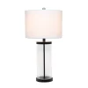 Entrapped Glass Table Lamp With Fabric Shade Black - Lalia Home