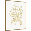 22" X 28" Gold Blooms III By Wild Apple Portfolio Framed Canvas Wall Art Gold - Amanti Art