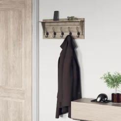 Emma And Oliver Rustic Wall Hanging Storage Rack With 5 Hooks For Entryway, Kitchen, Bathroom And More -Home Decoration Store GUEST 17caf59f 3dc5 4fb7 8aab 2dcbba7a2f5b