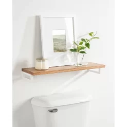 24" X 3" Lankford Wood Shelf Natural/White - Kate & Laurel All Things Decor -Home Decoration Store GUEST 1930bd2e 2f4d 4f3c 81c9 6301715b10fd