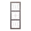 36" X 14" Wood Scroll Window Inspired Wall Decor With Metal Scrollwork Relief Brown - Olivia & May
